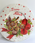 Load image into Gallery viewer, Buon Natale Panettone, Biscotti, Blue Christmas Serving Plates
