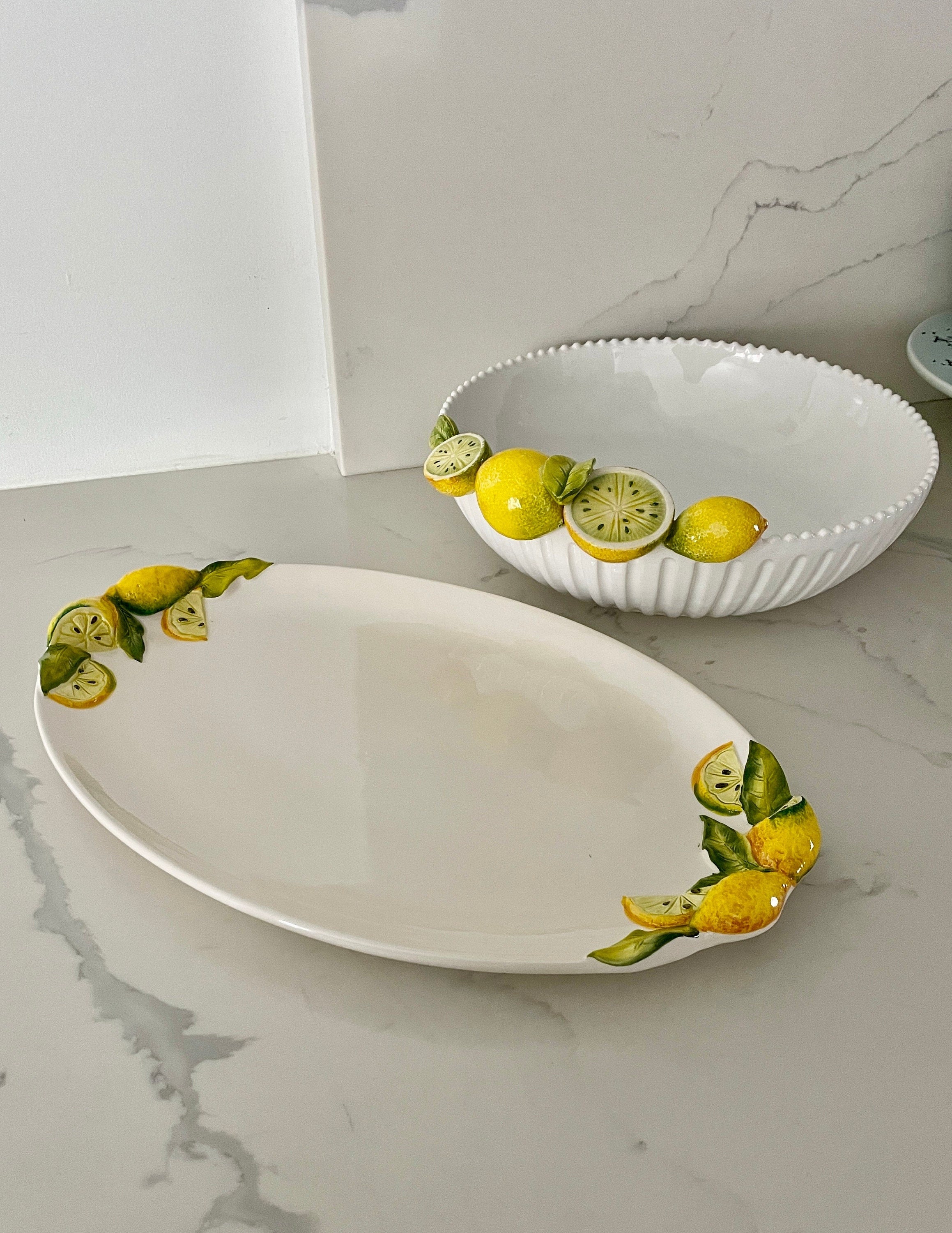 Lemon relief oval platter