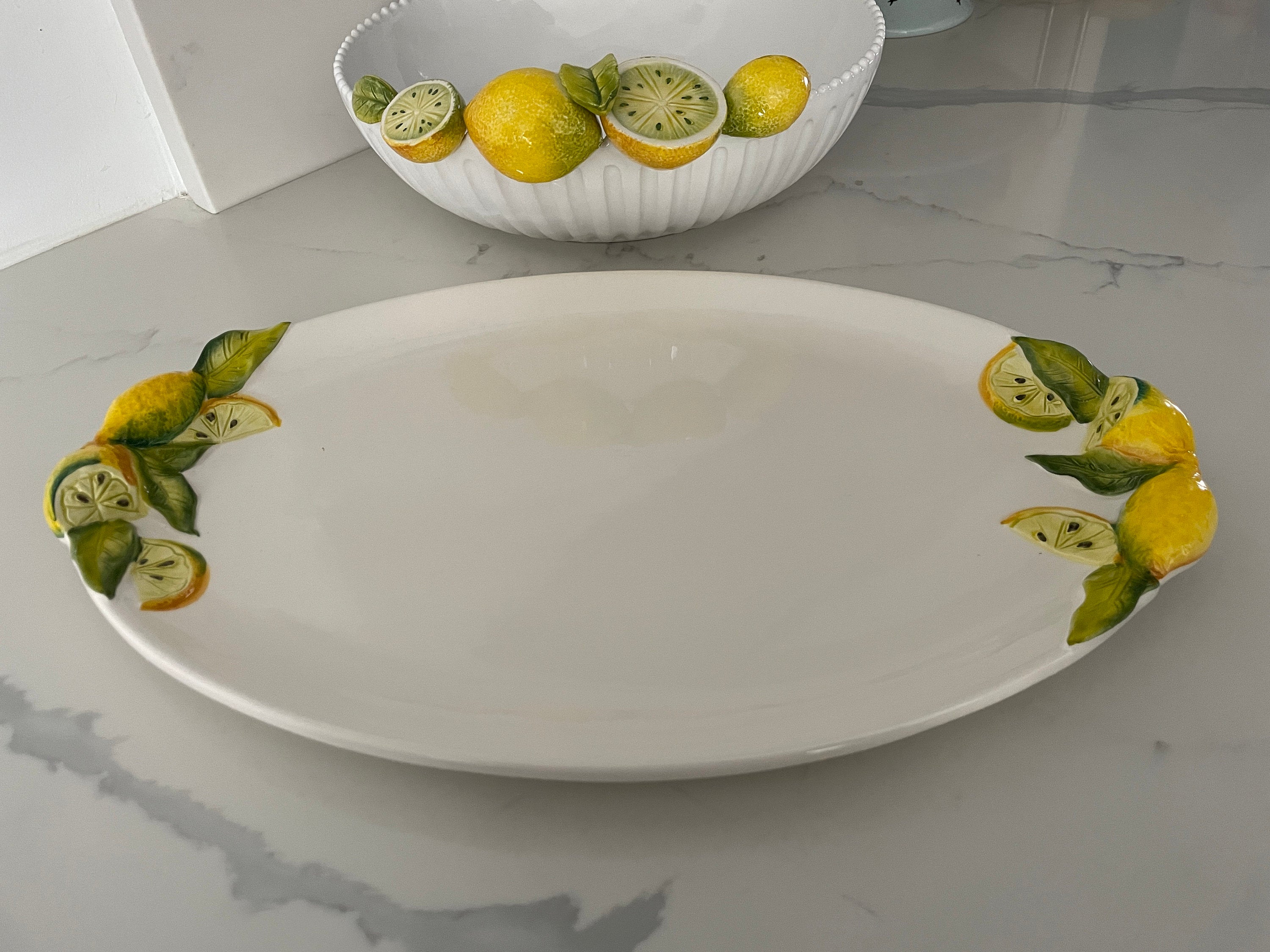 Lemon relief oval platter