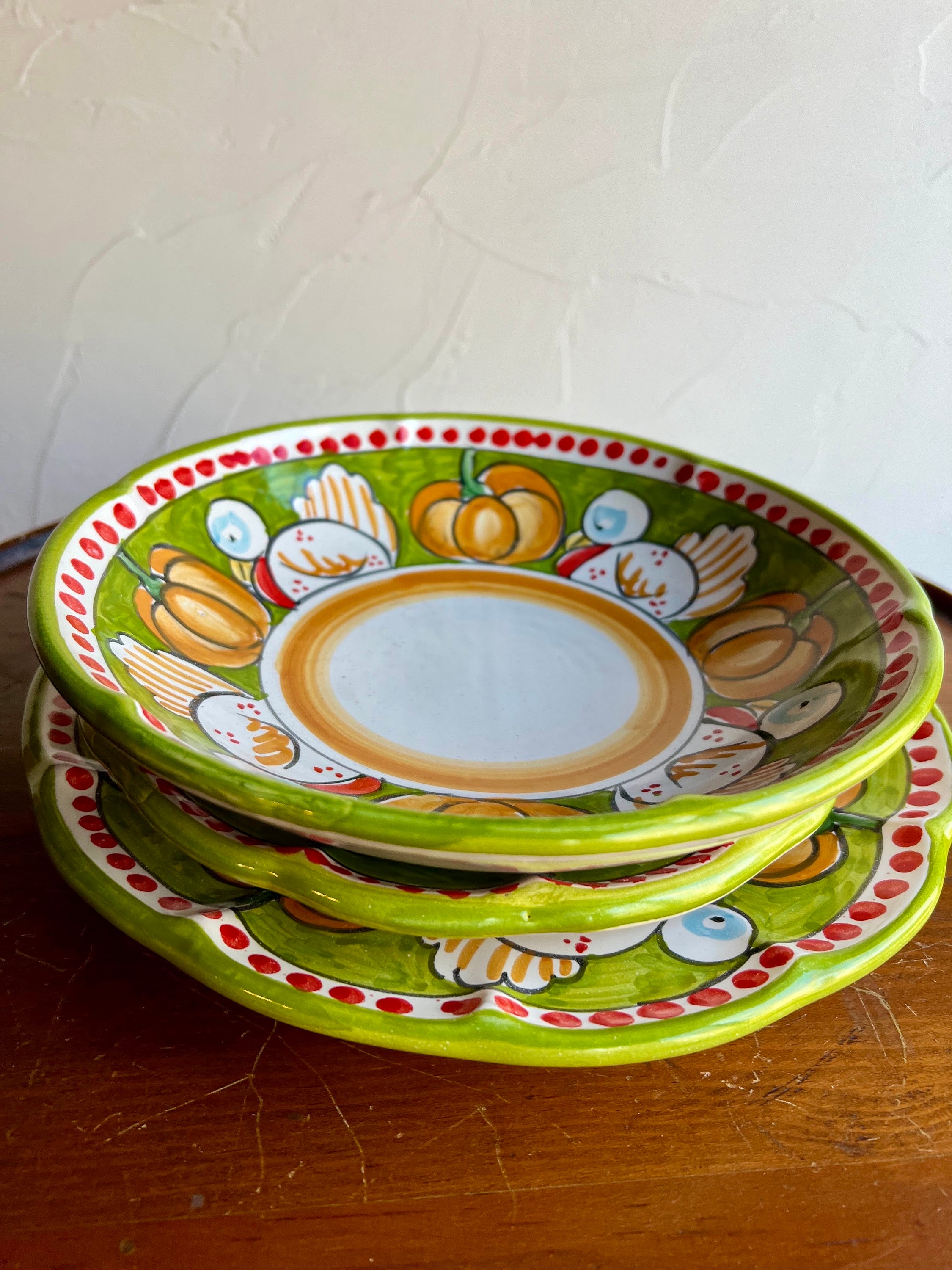 Vietri ceramic Thanksgiving Fall Set of 12 pieces / 4 place settings