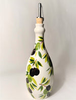 Load image into Gallery viewer, Black / Green Olives Olive Oil Bottle
