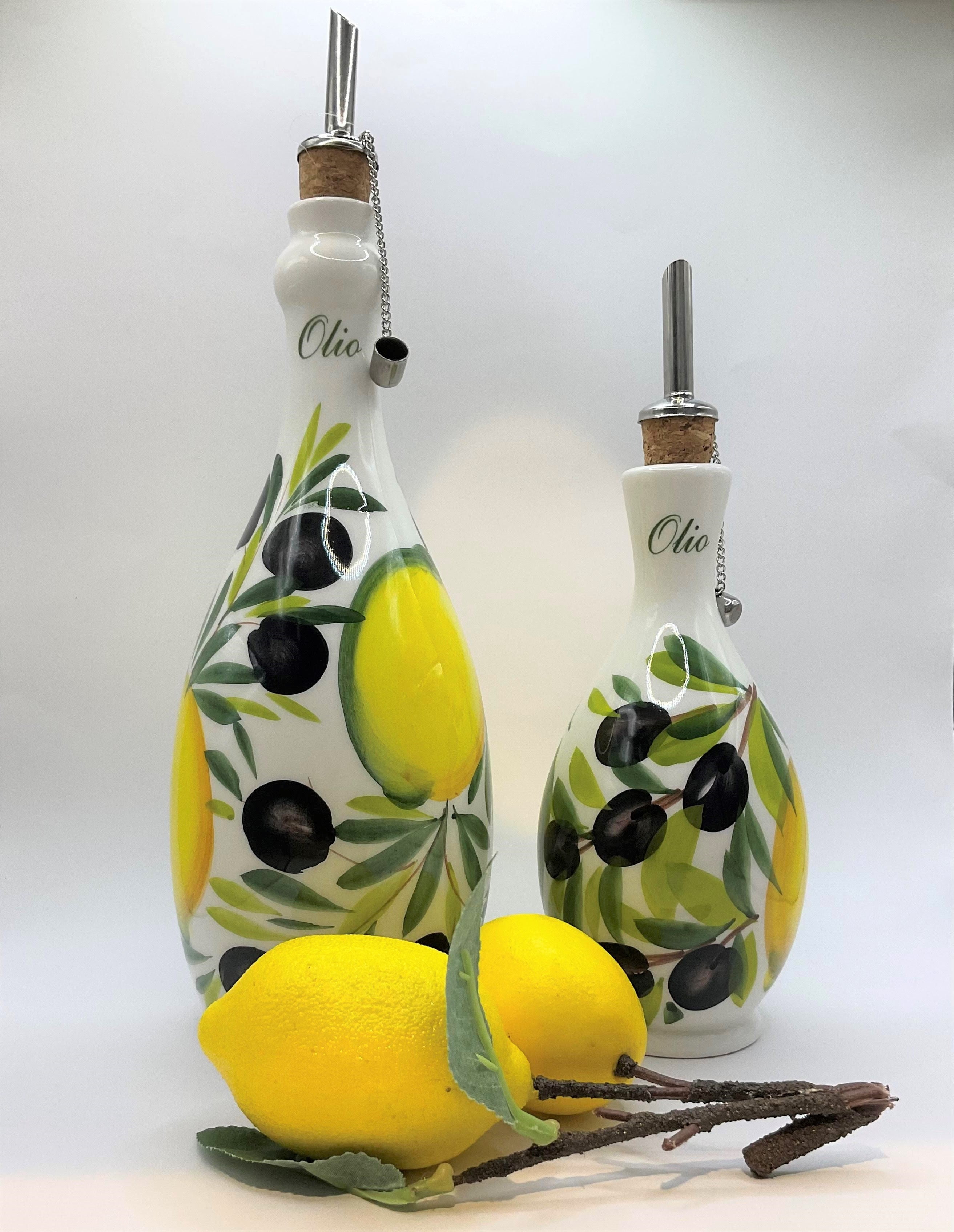 Small Lemon / Olive Olive Oil Bottle